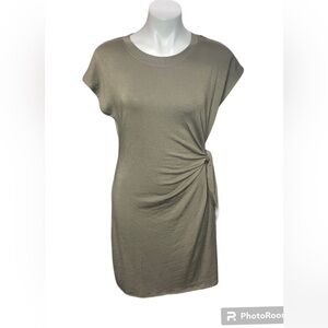 Cable & Gauge Womens Medium Light Olive Green Gray Short Sleeve T-shirt Dress